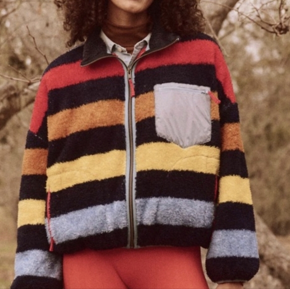 THE GREAT. Jackets & Blazers - The GREAT. Striped Fleece